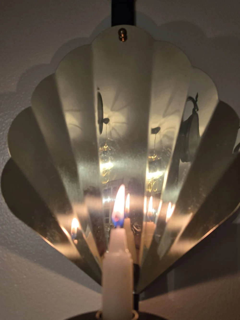 Brass Shell Wall Sconce Candle Holder - Gold